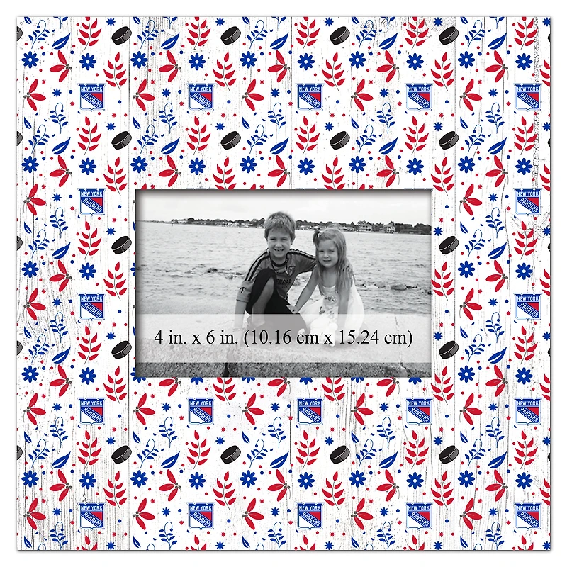 New York Rangers 10'' x 10'' Floral Pattern Frame