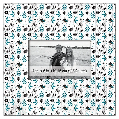 San Jose Sharks 10'' x 10'' Floral Pattern Frame