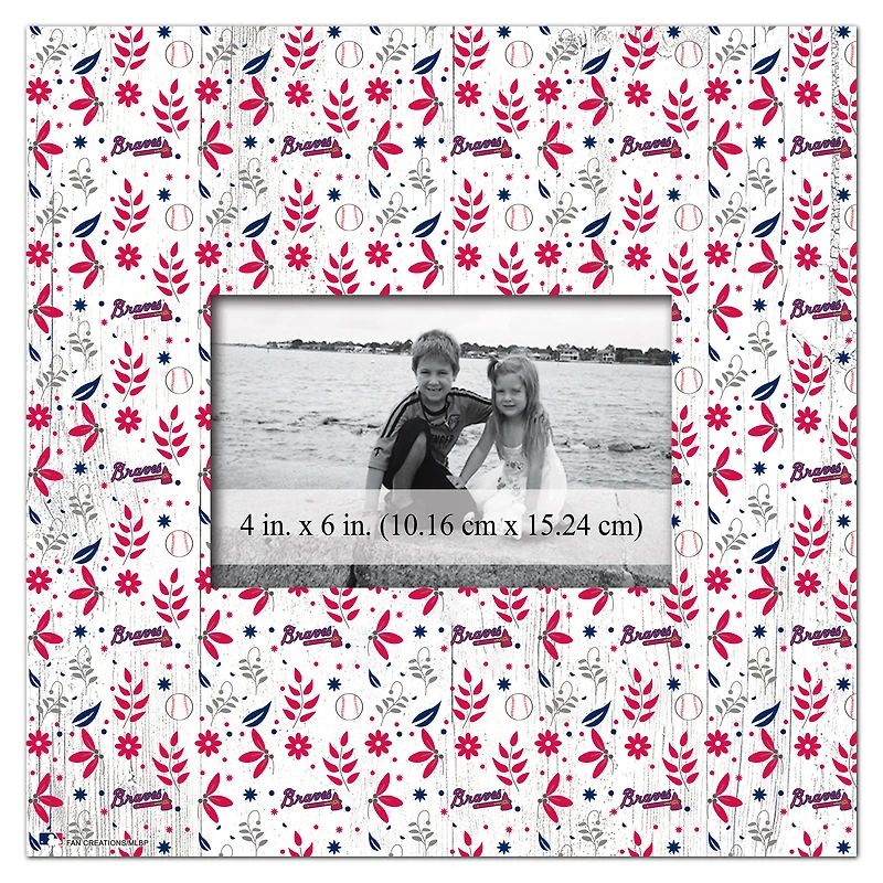 Atlanta Braves 10'' x 10'' Floral Pattern Frame