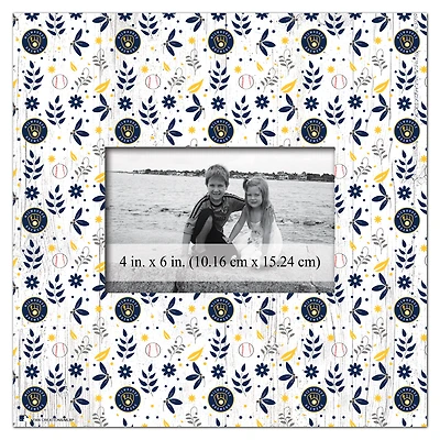 Milwaukee Brewers 10'' x 10'' Floral Pattern Frame