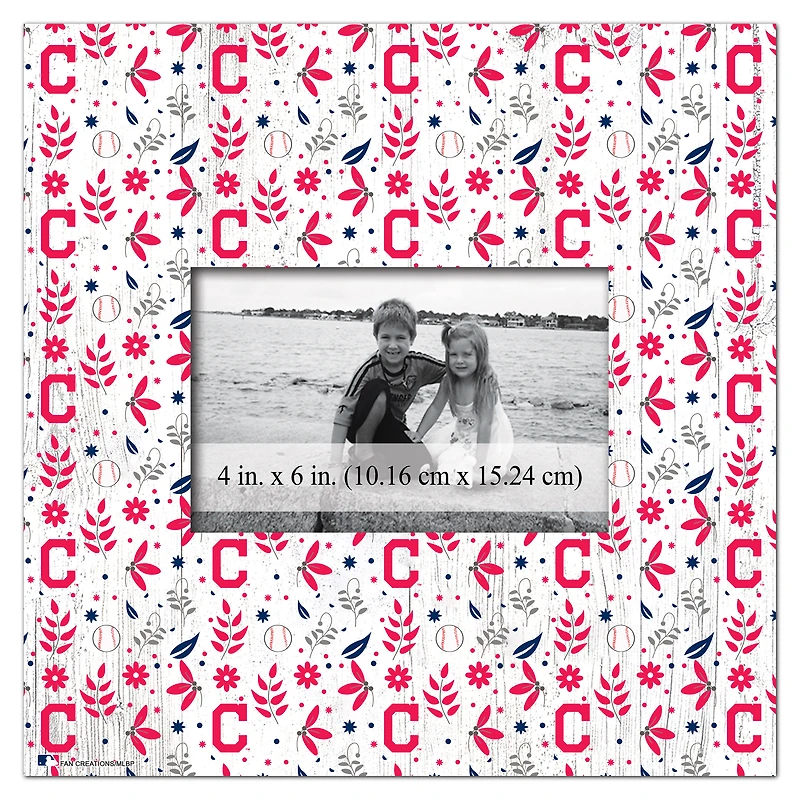 Cleveland Indians 10'' x 10'' Floral Pattern Frame