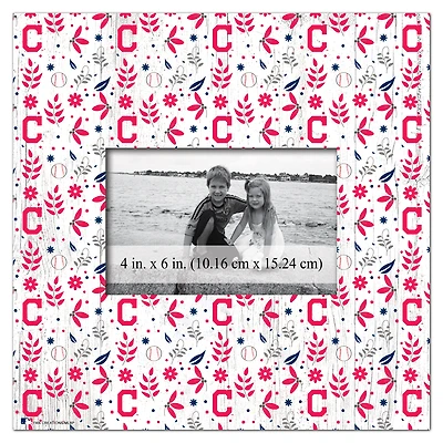 Cleveland Indians 10'' x 10'' Floral Pattern Frame