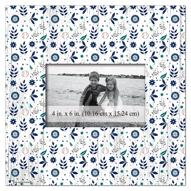 Seattle Mariners 10'' x 10'' Floral Pattern Frame
