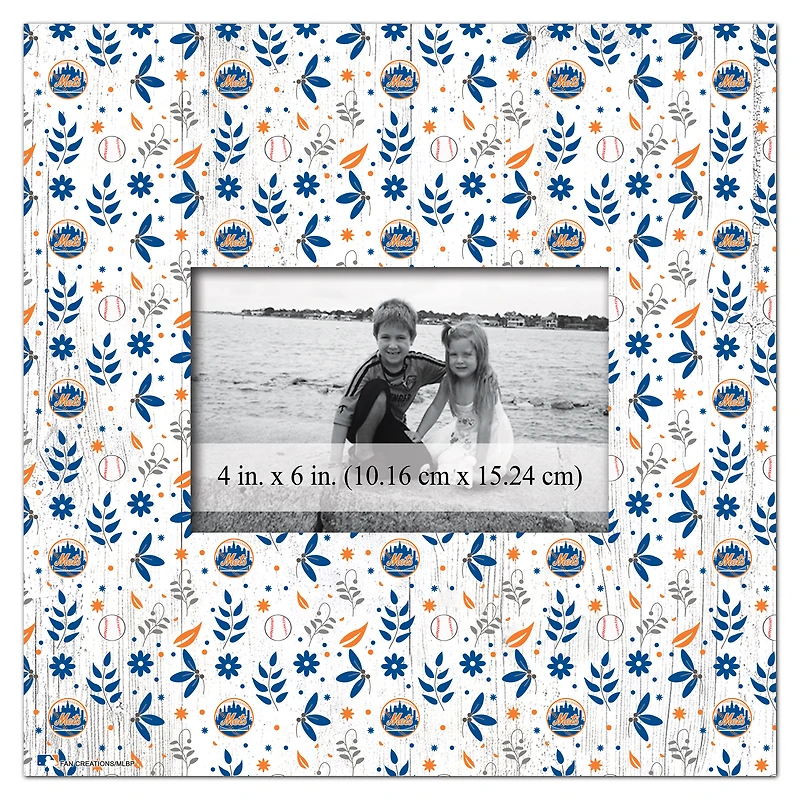 New York Mets 10'' x 10'' Floral Pattern Frame