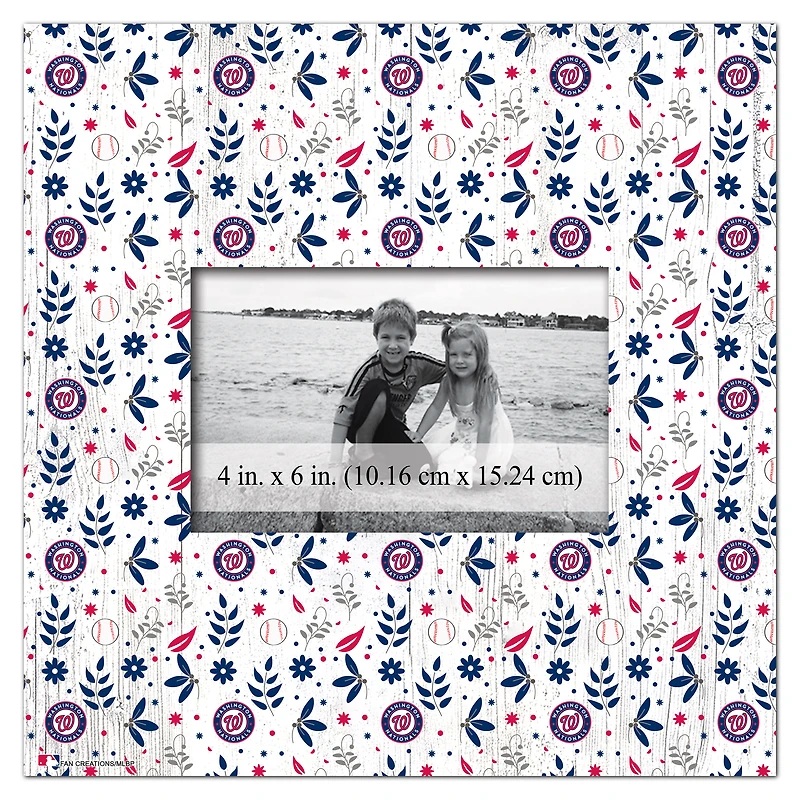 Washington Nationals 10'' x 10'' Floral Pattern Frame