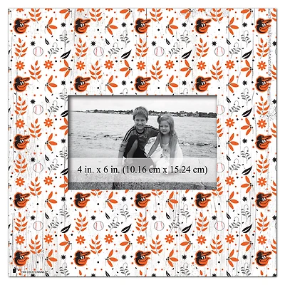 Baltimore Orioles 10'' x 10'' Floral Pattern Frame