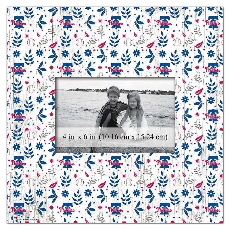 Philadelphia Phillies 10'' x 10'' Floral Pattern Frame