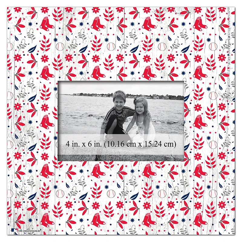 Boston Red Sox 10'' x 10'' Floral Pattern Frame