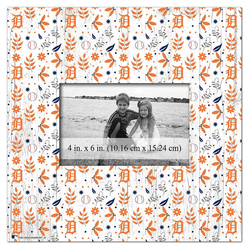 Detroit Tigers 10'' x 10'' Floral Pattern Frame