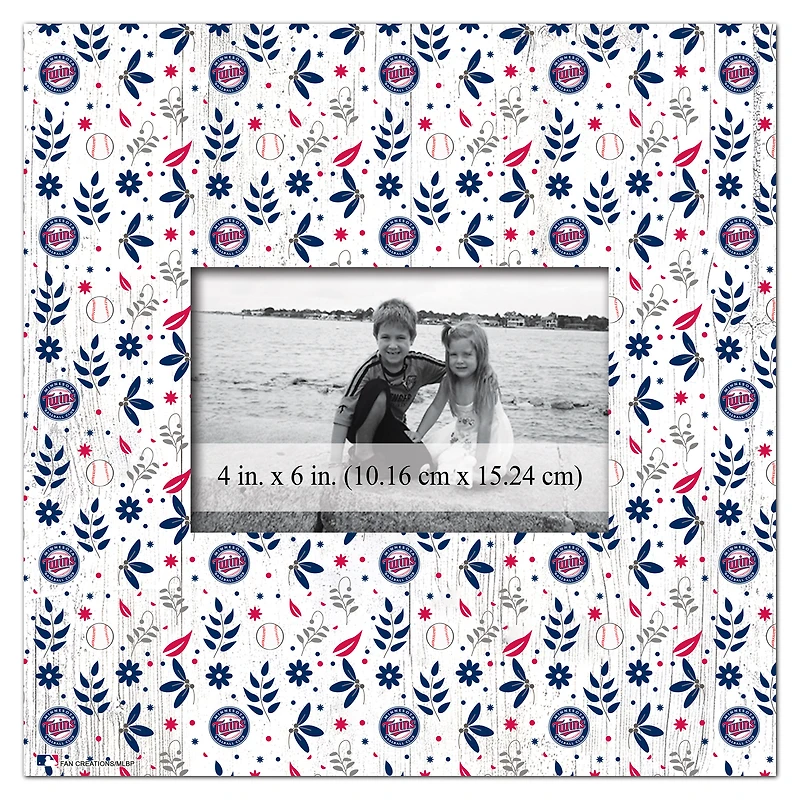 Minnesota Twins 10'' x 10'' Floral Pattern Frame