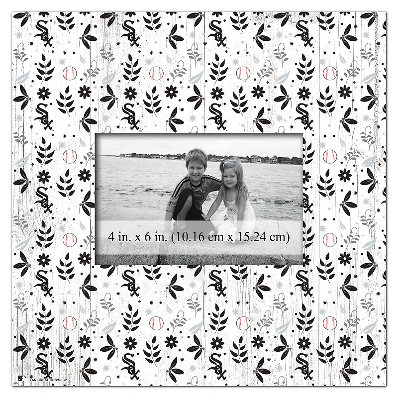 Chicago White Sox 10'' x 10'' Floral Pattern Frame