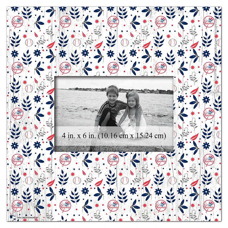New York Yankees 10'' x 10'' Floral Pattern Frame