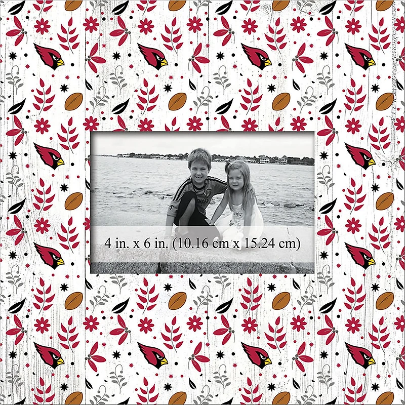 Arizona Cardinals 10'' x 10'' Floral Pattern Frame