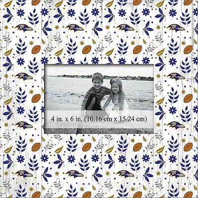 Baltimore Ravens 10'' x 10'' Floral Pattern Frame
