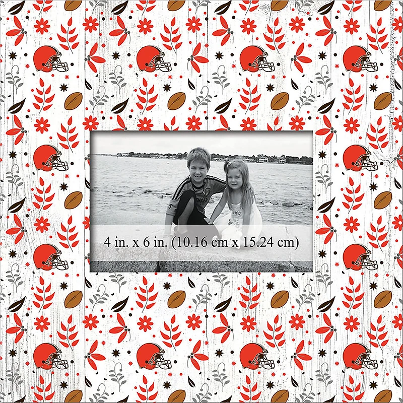 Cleveland Browns 10'' x 10'' Floral Pattern Frame