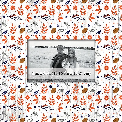 Denver Broncos 10'' x 10'' Floral Pattern Frame