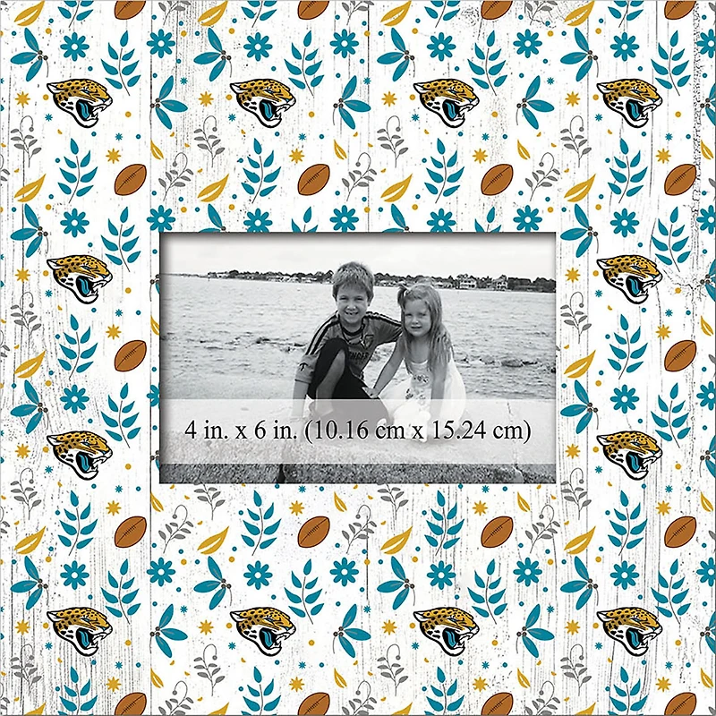 Jacksonville Jaguars 10'' x 10'' Floral Pattern Frame