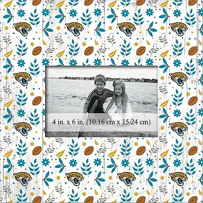 Jacksonville Jaguars 10'' x 10'' Floral Pattern Frame