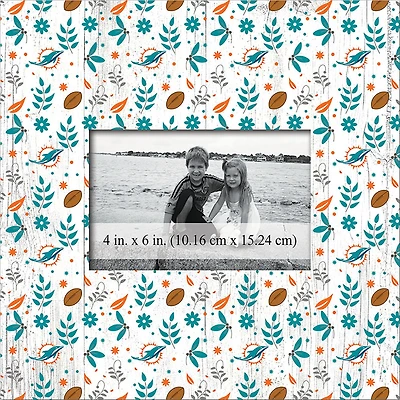 Miami Dolphins 10'' x 10'' Floral Pattern Frame