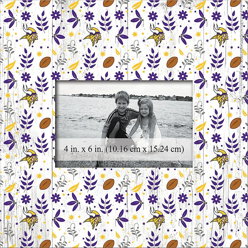 Minnesota Vikings 10'' x 10'' Floral Pattern Frame