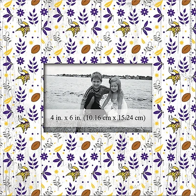 Minnesota Vikings 10'' x 10'' Floral Pattern Frame