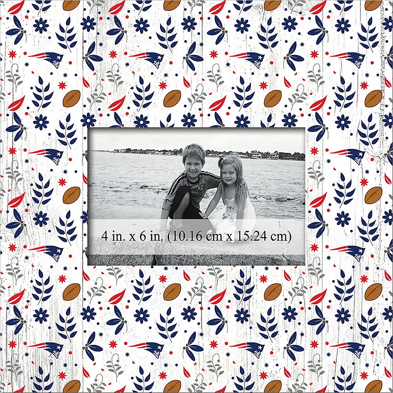 New England Patriots 10'' x 10'' Floral Pattern Frame