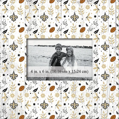 New Orleans Saints 10'' x 10'' Floral Pattern Frame