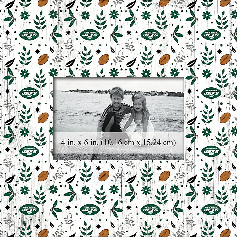 New York Jets 10'' x 10'' Floral Pattern Frame