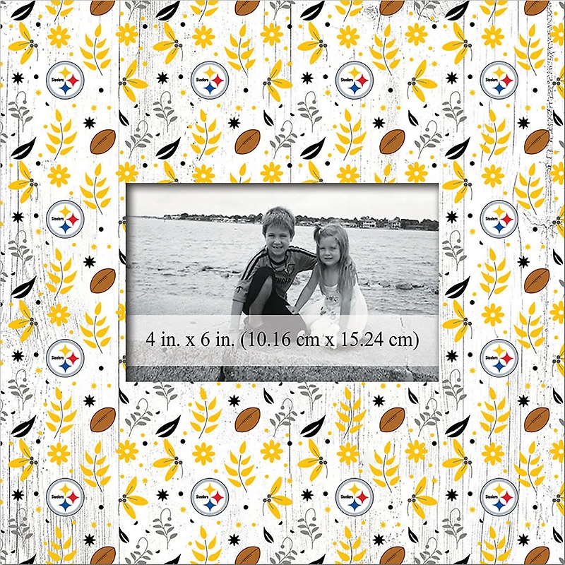 Pittsburgh Steelers 10'' x 10'' Floral Pattern Frame