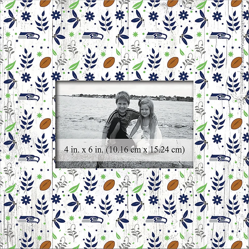 Seattle Seahawks 10'' x 10'' Floral Pattern Frame