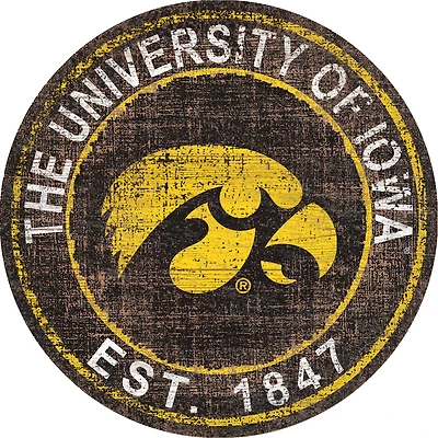 Iowa Hawkeyes 24'' Round Heritage Logo Sign
