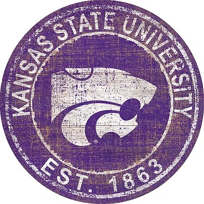 Kansas State Wildcats 24'' Round Heritage Logo Sign