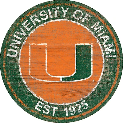 Miami Hurricanes 24'' Round Heritage Logo Sign