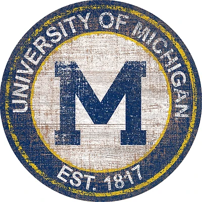 Michigan Wolverines 24'' Round Heritage Logo Sign