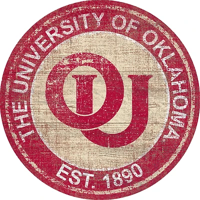 Oklahoma Sooners 24'' Round Heritage Logo Sign