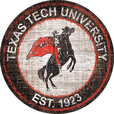 Texas Tech Red Raiders 24'' Round Heritage Logo Sign