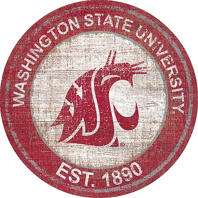 Washington State Cougars 24'' Round Heritage Logo Sign