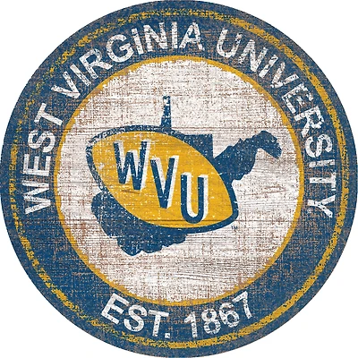 West Virginia Mountaineers 24'' Round Heritage Logo Sign