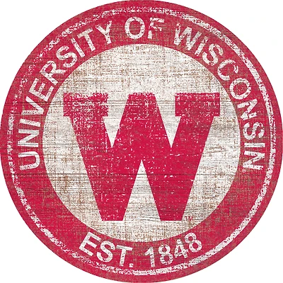 Wisconsin Badgers 24'' Round Heritage Logo Sign