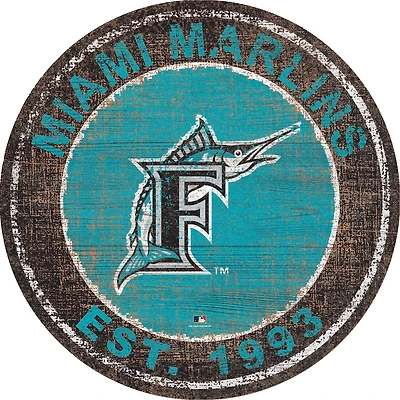 Miami Marlins 24'' Round Heritage Logo Sign