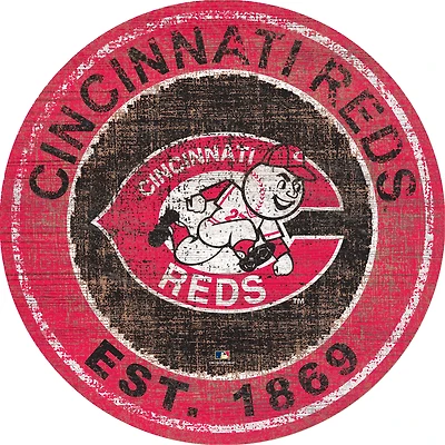 Cincinnati Reds 24'' Round Heritage Logo Sign