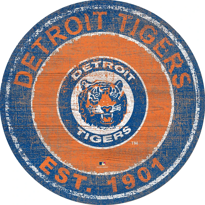 Detroit Tigers 24'' Round Heritage Logo Sign