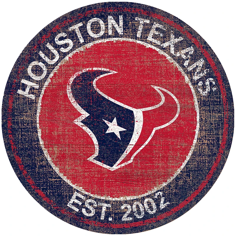 Houston Texans 24'' Round Heritage Logo Sign