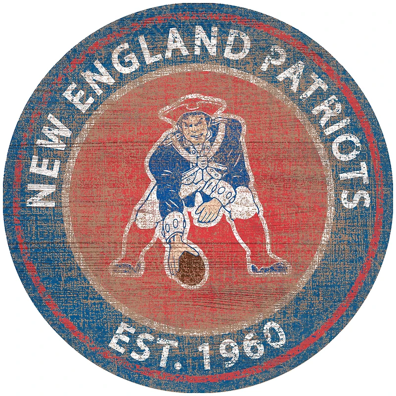 New England Patriots 24'' Round Heritage Logo Sign