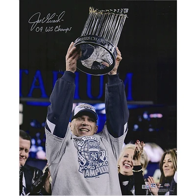 Joe Girardi New York Yankees Autographed 16" x 20" 2009 WS Trophy Photograph with "09 WS Champs" Inscription