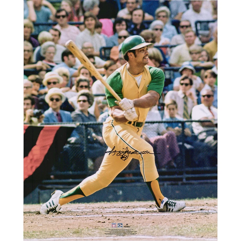 Reggie Jackson Athletics Autographed 16" x 20" Hitting Photograph