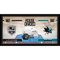 Los Angeles Kings vs. San Jose Sharks Framed 10" x 20" House Divided Hockey Collage