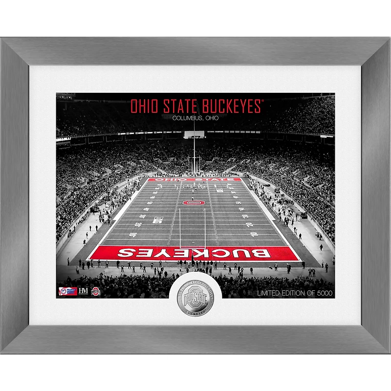 Highland Mint Ohio State Buckeyes 13'' x 16'' Art Deco Stadium Silver Coin Photo Mint
