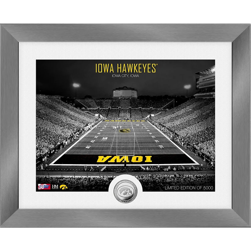 Highland Mint Iowa Hawkeyes 13'' x 16'' Art Deco Stadium Silver Coin Photo Mint