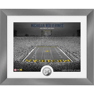 Highland Mint Michigan Wolverines 13'' x 16'' Art Deco Stadium Silver Coin Photo Mint